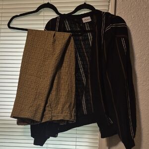 Vintage Men's Black and Brown Cardigan Set